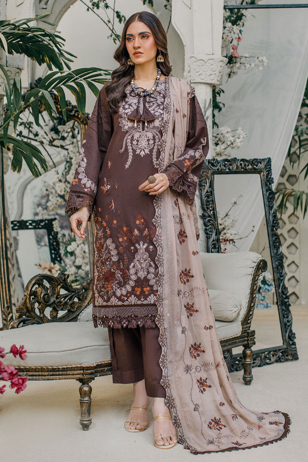 Marjjan | Aangan Embroidered Viscose |  MDS-69 (MEHROON) main image 1