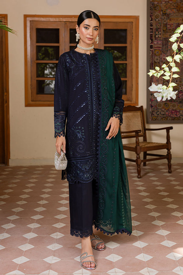 Ruhi by Marjjan Embroidered Lawn Unstitched 3 Piece Suit - MLL-04 B - MJ25RU - Green - Summer Collection